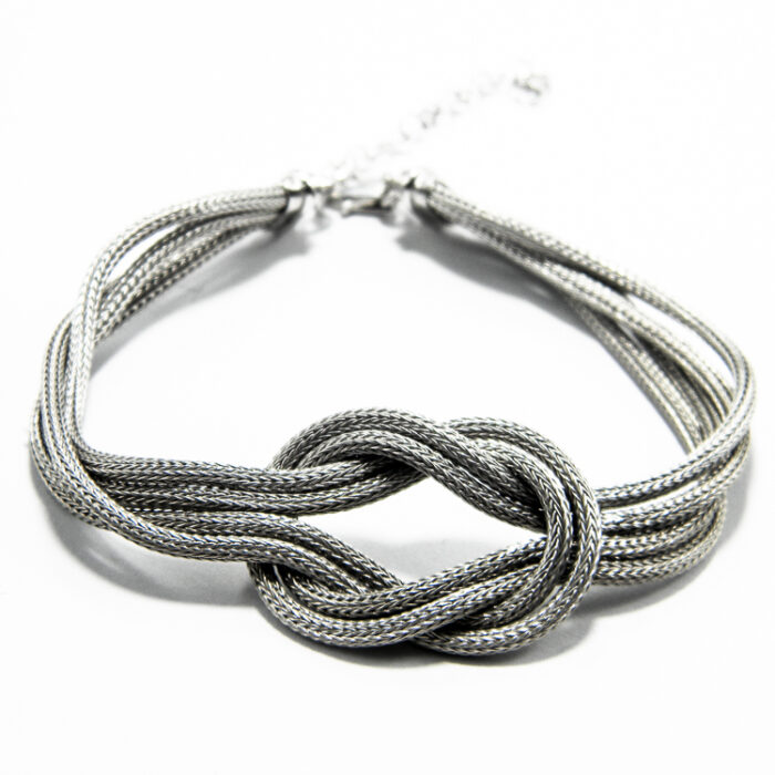 Bratara vintage din argint patinat - Nod mare - B210A1DX - imagine 4