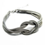 Bratara vintage din argint patinat - Nod mare - B210A1DX - imagine 3