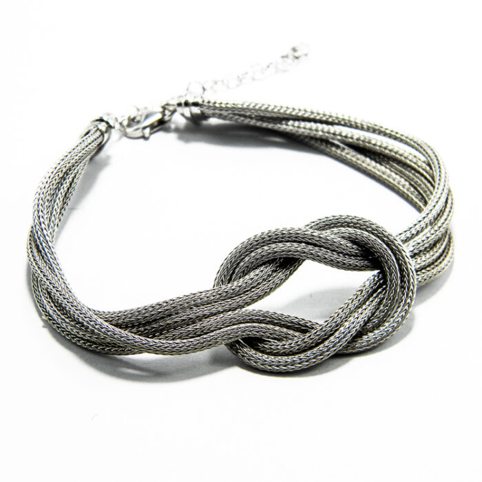Bratara vintage din argint patinat - Nod mare - B210A1DX - imagine 3