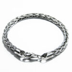 Bratara impletita din argint rodiat - model grecesc - B210A50FX - imagine 5