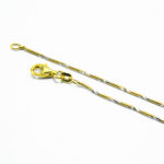 Lant din argint cu argint aurit - Snake - 50 cm - L130Z18F - imagine 3