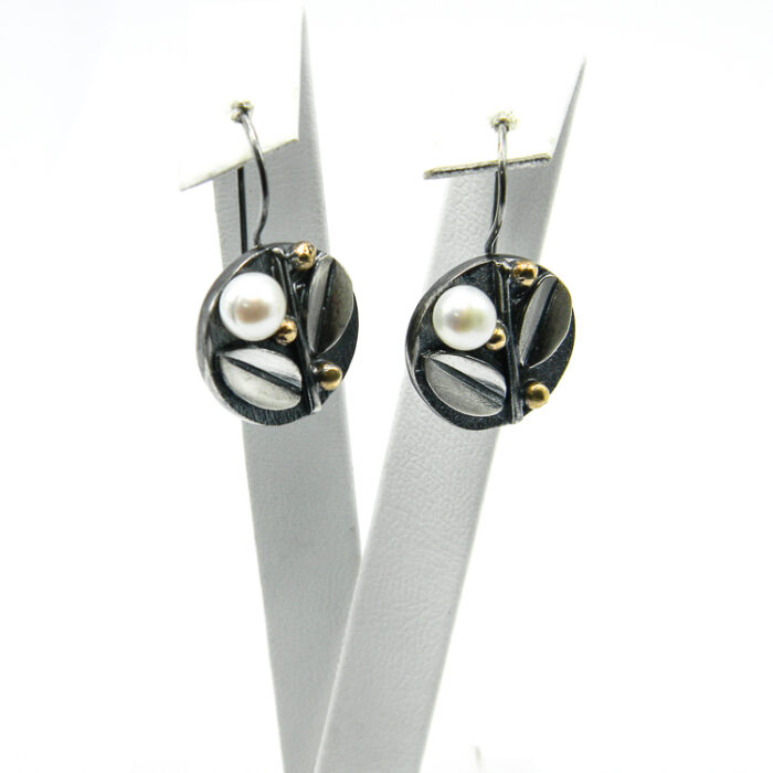 Set vintage din argint antichizat cu perle - stil Art Deco - S125E15G - imagine 5