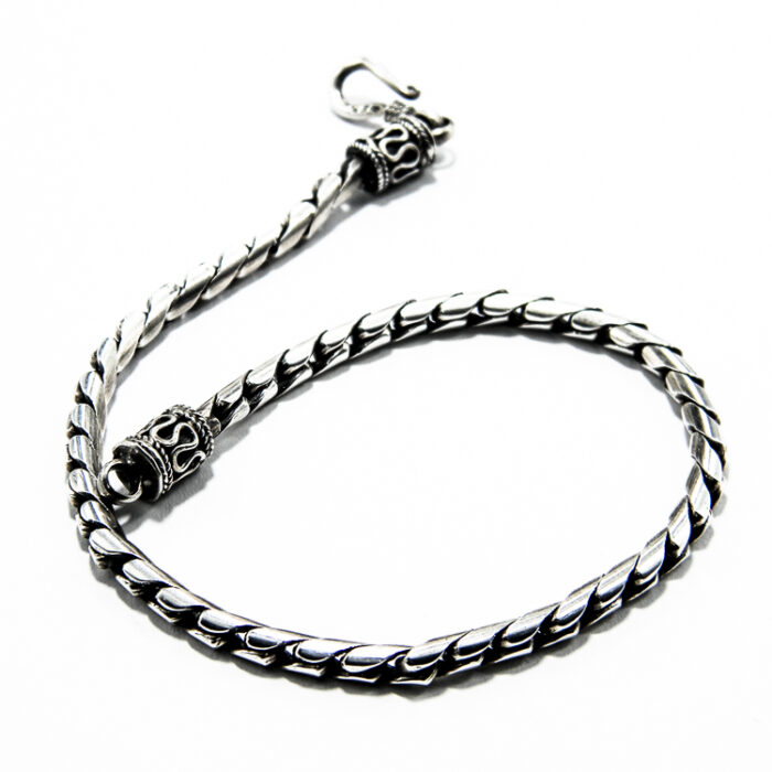 Bratara barbateasca din argint patinat - stil vintage - 22 cm - B160Y-25X - imagine 3