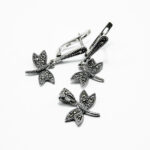 Set argint cu marcasite - Libelule - S190A18G - imagine 3