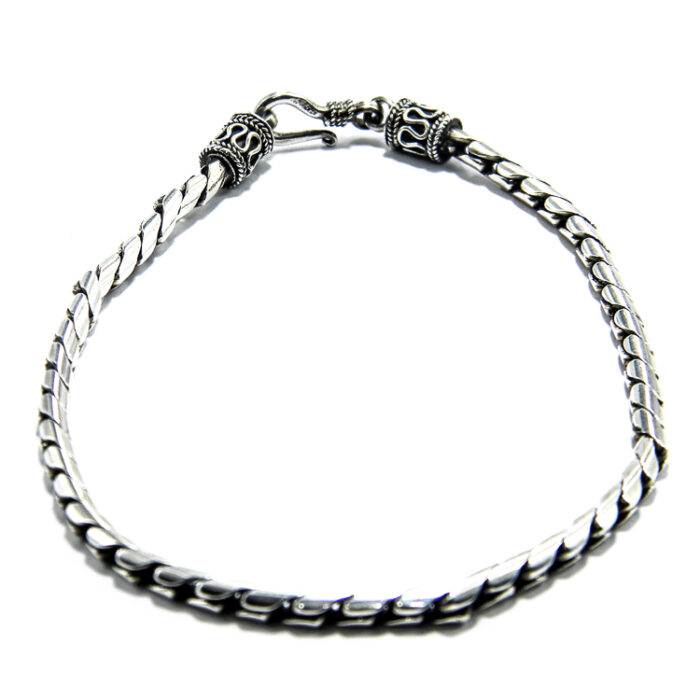 Bratara barbateasca din argint patinat - stil vintage - 22 cm - B160Y-25X - imagine 4