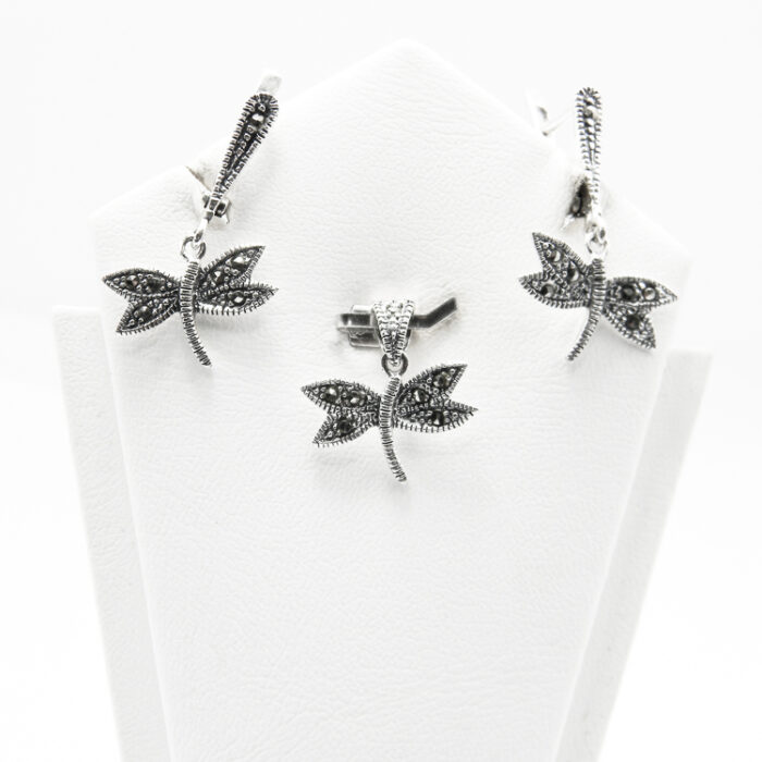 Set argint cu marcasite - Libelule - S190A18G - imagine 2