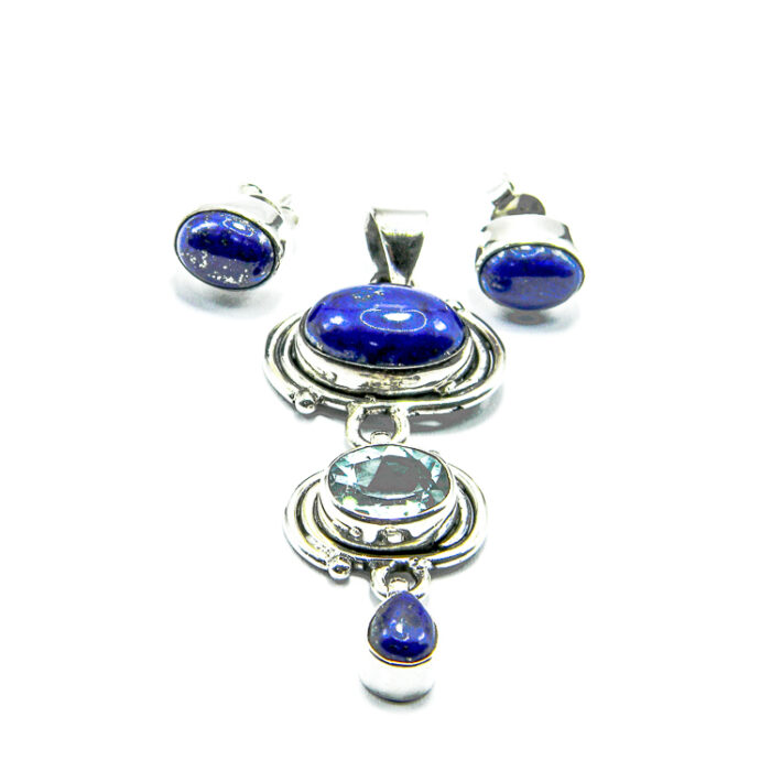 Set din argint cu lapis lazili - stil vintage - Ingrid - S240Y32G - imagine 4