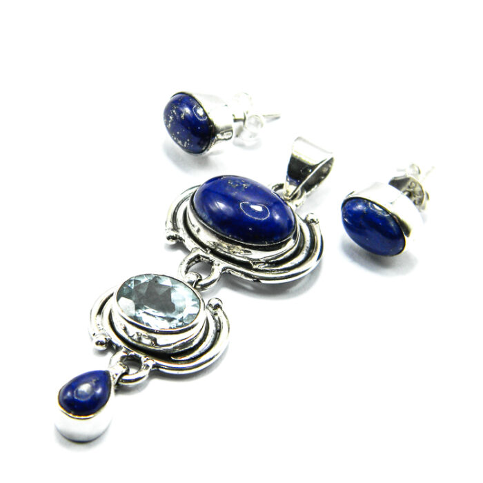 Set din argint cu lapis lazili - stil vintage - Ingrid - S240Y32G - imagine 3