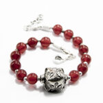 Bratara handmade unicat din argint si carneol - stil vintage - Sofia - HM0757 - imagine 2