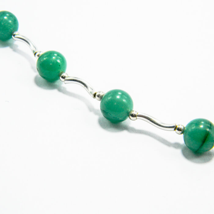 Bratara unicat handmade din argint cu aventurin - stil fashion - HM0808 - imagine 2