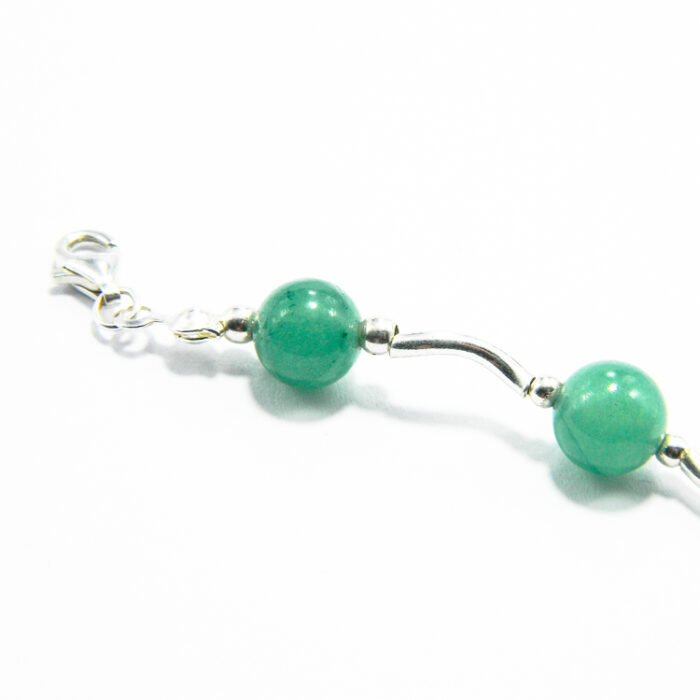 Bratara unicat handmade din argint cu aventurin - stil fashion - HM0808 - imagine 4