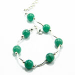 Bratara unicat handmade din argint cu aventurin - stil fashion - HM0808 - imagine 3