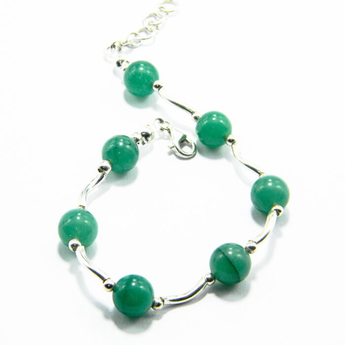 Bratara unicat handmade din argint cu aventurin - stil fashion - HM0808 - imagine 3