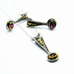 Set vintage din argint cu granat - stil Art Deco - Felicia - S135A22G-1 - imagine 2