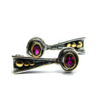 Set vintage din argint cu granat - stil Art Deco - Felicia - S135A22G-1 - imagine 5