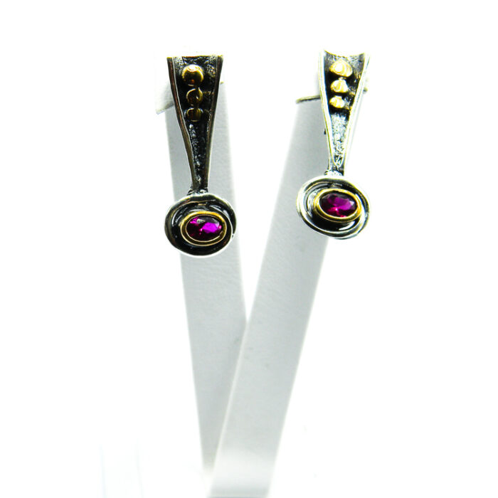 Set vintage din argint cu granat - stil Art Deco - Felicia - S135A22G-1 - imagine 6