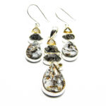 Set unicat din argint cu calcedonia cromata si citrin - stil vintage Art Deco - S289Y21EX - imagine 2