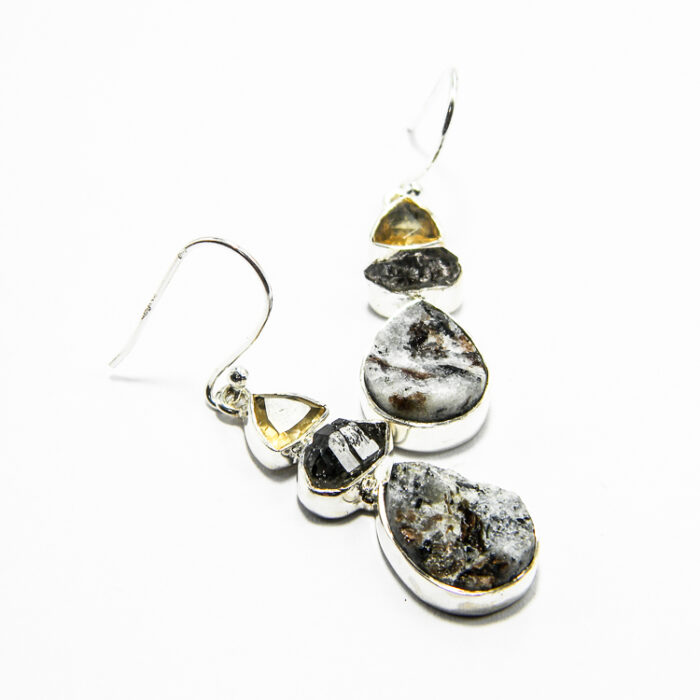 Set unicat din argint cu calcedonia cromata si citrin - stil vintage Art Deco - S289Y21EX - imagine 6
