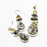 Set unicat din argint cu calcedonia cromata si citrin - stil vintage Art Deco - S289Y21EX - imagine 7