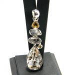 Set unicat din argint cu calcedonia cromata si citrin - stil vintage Art Deco - S289Y21EX - imagine 3