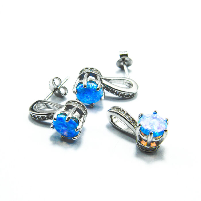 Set casual din argint cu opal de foc - Aura - F155F11E - imagine 2