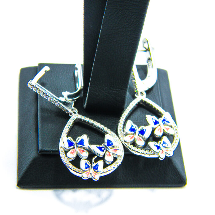Set din argint email si pietre zirconiu - Butterfly - Unicat - S180A12D-Z - imagine 6