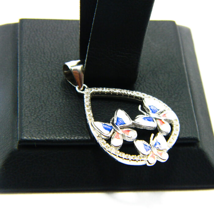 Set din argint email si pietre zirconiu - Butterfly - Unicat - S180A12D-Z - imagine 7