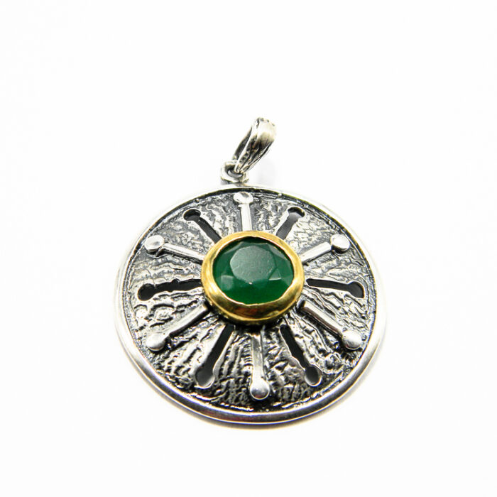 Set vintage din argint cu onix verde - stil oriental - S110E-28BX - imagine 5