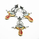 Set unicat handmade din argint cu coral si turcoaz - stil oriental - S135F30FX - imagine 3