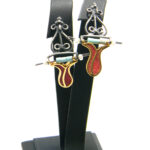 Set unicat handmade din argint cu coral si turcoaz - stil oriental - S135F30FX - imagine 6