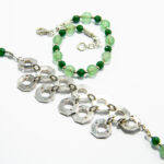 Set unicat handmade din argint cu jad verde si olivina - Hande - HM0586X - imagine 3