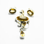 Set unicat din argint cu citrin - stil vintage Art Nouveau - S300Y18EX - imagine 3