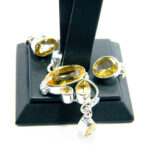 Set unicat din argint cu citrin - stil vintage Art Nouveau - S300Y18EX - imagine 2