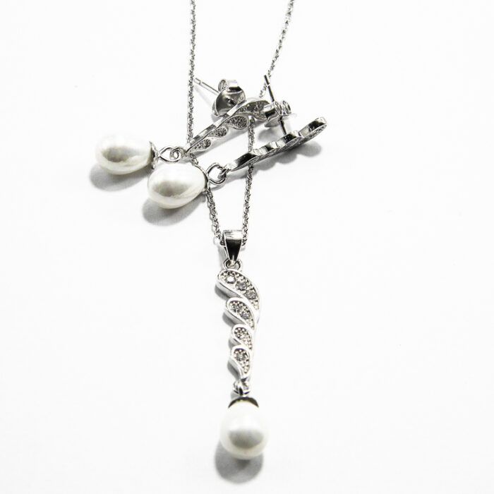 Set din argint cu perle si pietre zirconiu - Alice - S170A20DX - imagine 3