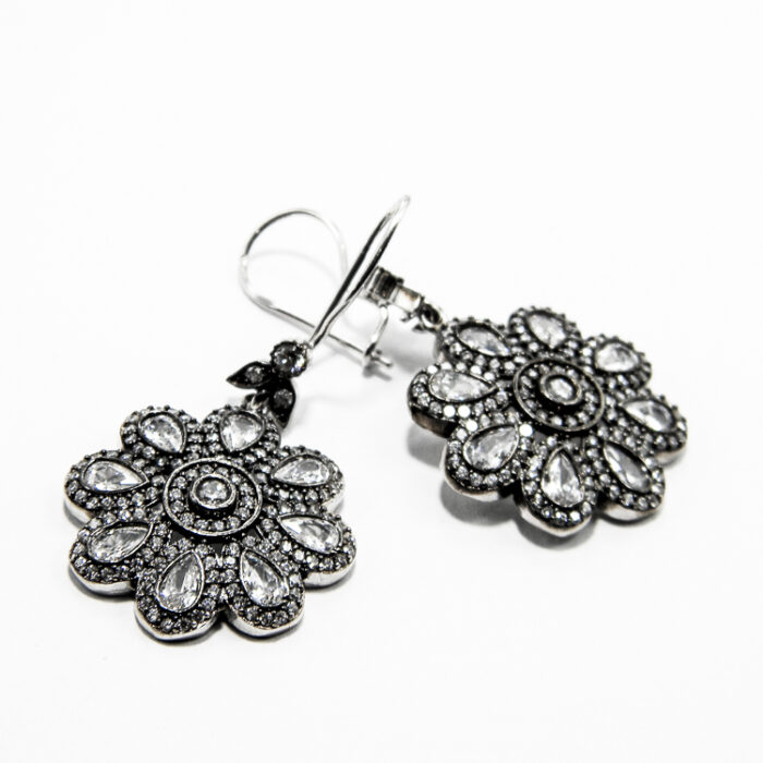 Set din argint cu pietre zirconiu - stil vintage - motive florale - S180E15DX - imagine 4