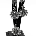 Set din argint cu pietre zirconiu - stil vintage - motive florale - S180E15DX - imagine 2