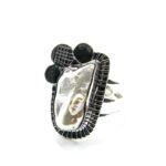 Inel unicat din argint cu perla Baroque - stil vintage - i240Y97G - imagine 3