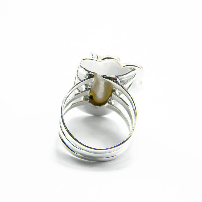 Inel unicat din argint cu perla Baroque - stil vintage - i240Y97G - imagine 5