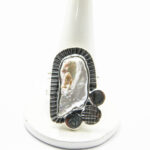 Inel unicat din argint cu perla Baroque - stil vintage - i240Y97G - imagine 2