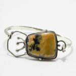 Bratara Art Deco din argint cu agat pictures - Bratara fixa - B240Y74G - imagine 3