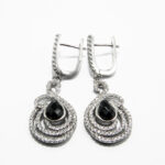 Set fashion din argint cu pietre negre si pietre zirconiu - Oxana - S150A9DX - imagine 5