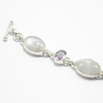 Bratara argint cu piatra lunii si ametist - stil oriental - B240Y66G - imagine 6