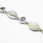 Bratara argint cu piatra lunii si ametist - stil oriental - B240Y66G - imagine 2