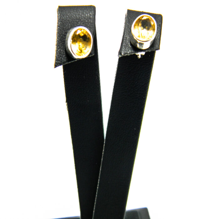 Cercei cu surub din argint cu citrin - stil fashion - K5TA88E-4X - imagine 3