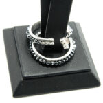 Cercei rotunzi din argint cu hematit - Unicat - Handmade - K200E62EX - imagine 4