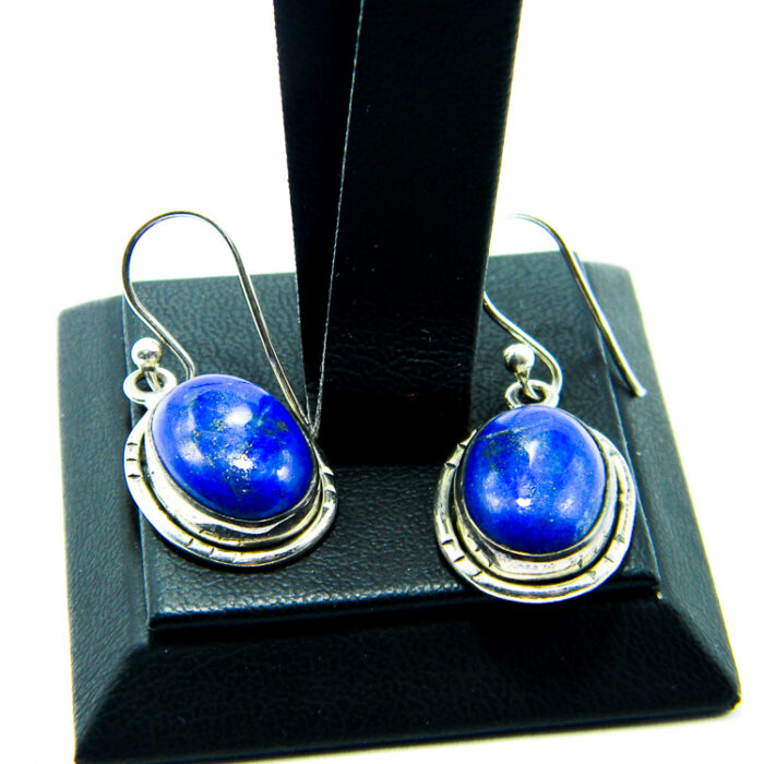 Cercei din argint cu lapis lazuli - stil vintage oriental - K229Y28EX - imagine 3