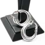 Cercei rasuciti din argint fara pietre - stil fashion - Rona - K170A59E - imagine 5