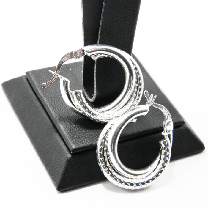 Cercei rasuciti din argint fara pietre - stil fashion - Rona - K170A59E - imagine 5