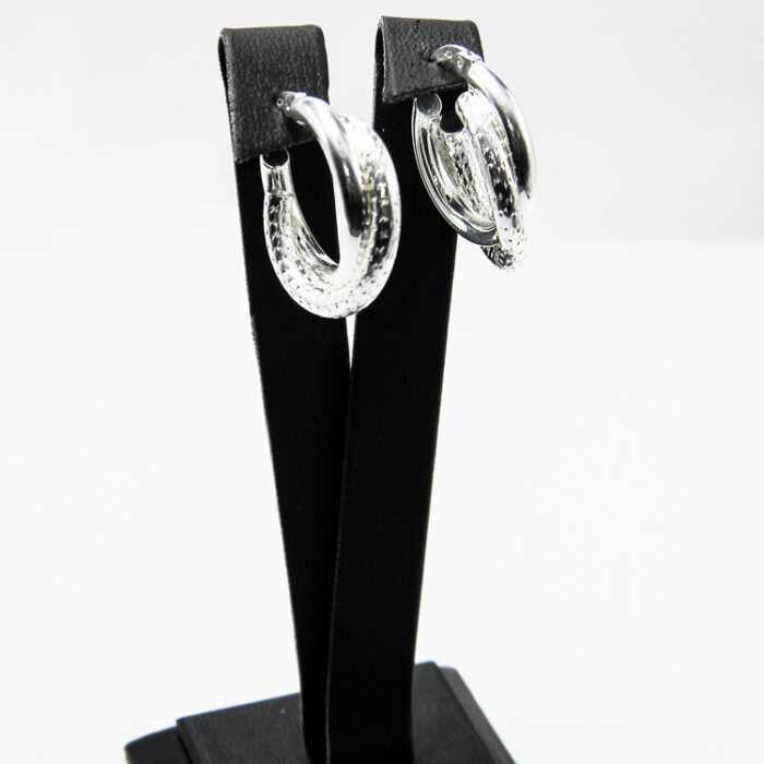 Cercei rasuciti din argint fara pietre - stil fashion - Rona - K170A59E - imagine 4