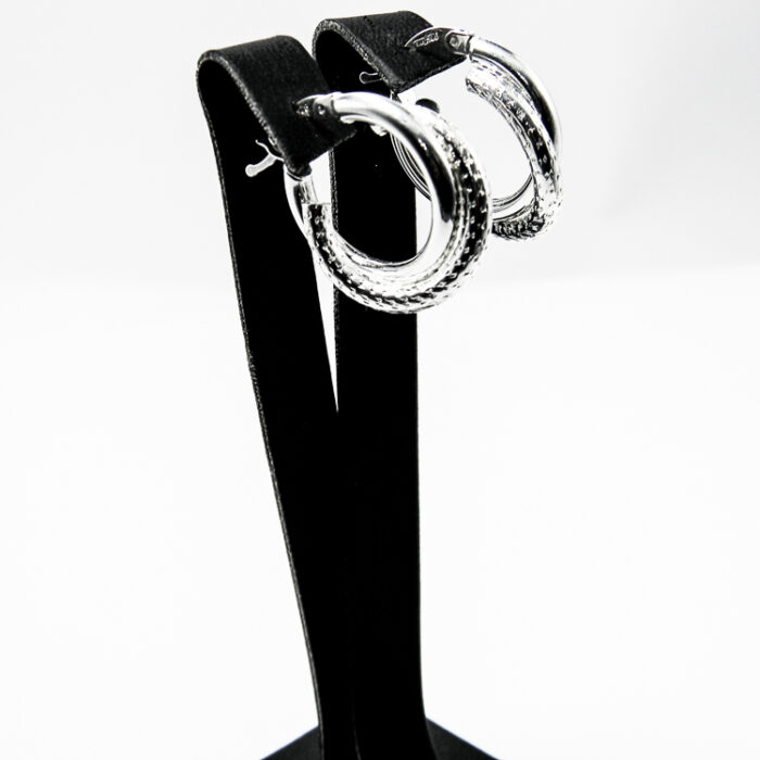 Cercei rasuciti din argint fara pietre - stil fashion - Rona - K170A59E - imagine 6